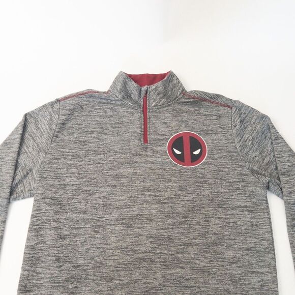 Marvel‎ Deadpool Qtr Zip Pullover Sweater Men’s Small - Picture 1 of 7